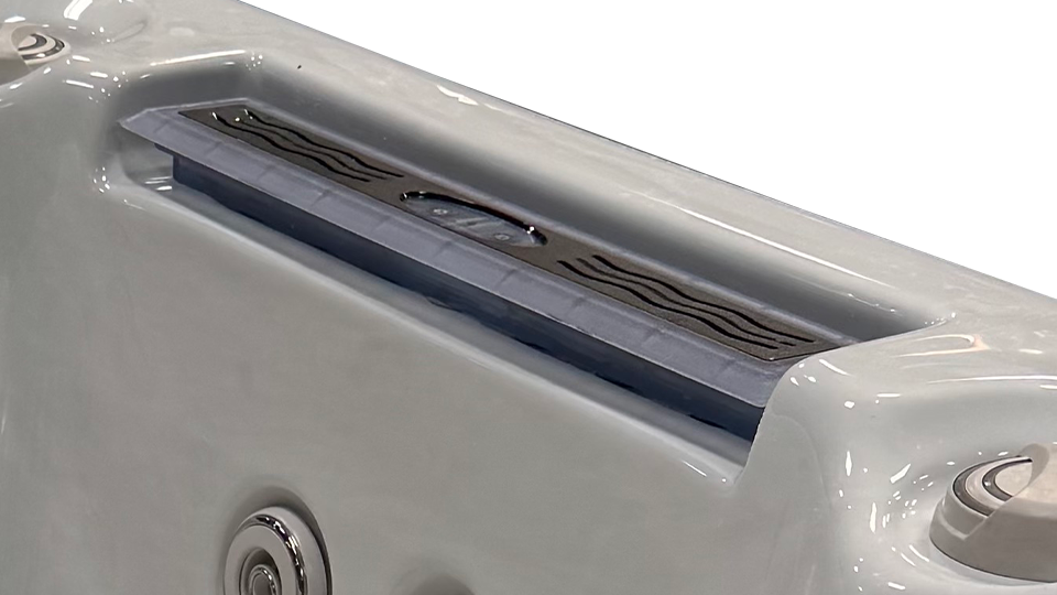 isolated photograph of Cascade Waterfall with blue lights