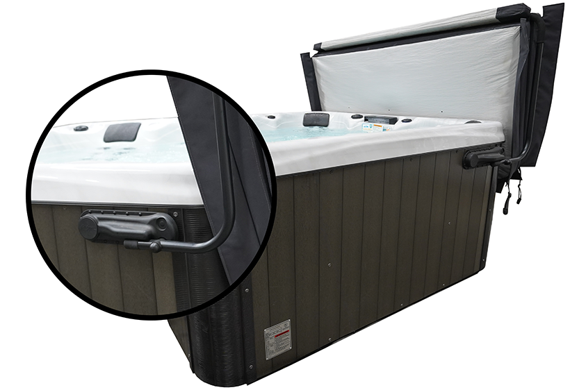 composite image of Hydro-Armor&trade; Spa Covers and inset cover lift